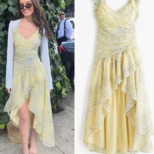 Abercrombie & Fitch Yellow Ruffle Maxi Dress